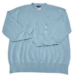Tommy Hilfiger Mens Crewneck Cotton Sweater Light Blue‎ XXL 78J8320 406 CUF